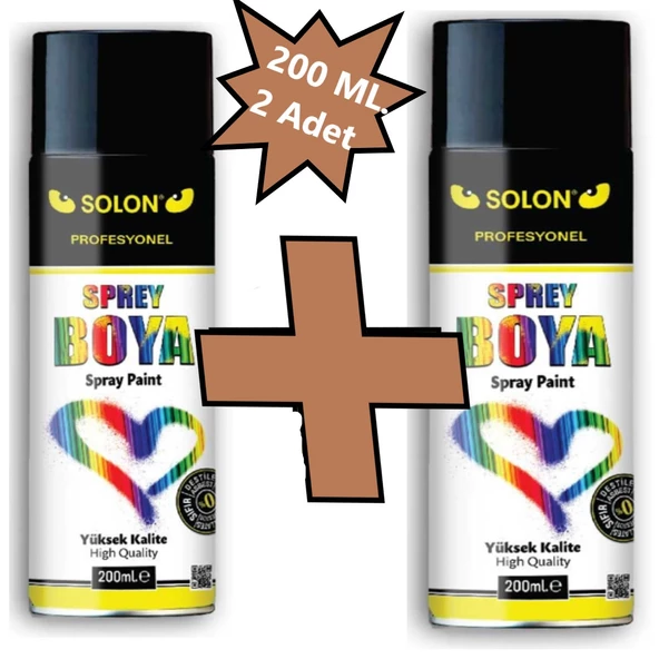 2 Adet Sprey Boya Kahverengi 200 ml ürün görseli 1