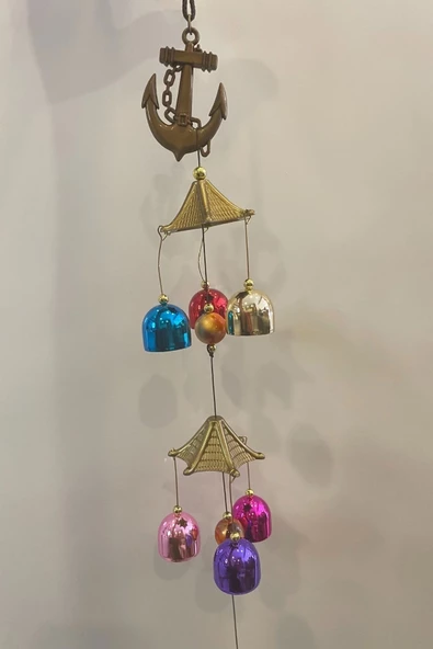 Deprem Zili Çanı Duvar Rüzgar Çanı Zili Feng Shui Ejderha Yılı Metal Çanlı Çapa Objeli Renkli ürün görseli 1