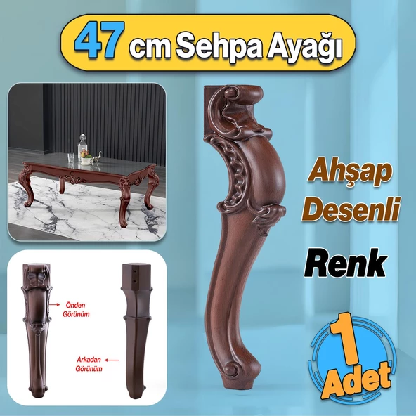 Valenta Plastik Sehpa Ayağı 47 cm Ahşap Desen 1 Adet Mobilya Zigon Çay Orta Sehpası Ayak Ayakları ürün görseli 1