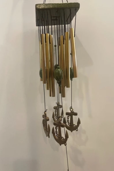 Deprem Zili Çanı Duvar Rüzgar Çanı Zili Feng Shui Ejderha Yılı Metal Borulu Çapa Objeli Kare ürün görseli 1