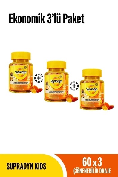 Supradyn Kids 60 Tablet x 3 Adet ürün görseli 1