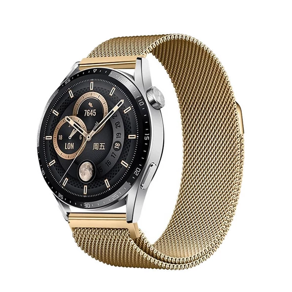 Huawei GT2 42mm  Band-12 20mm Metal Hasır Kordon ürün görseli 1