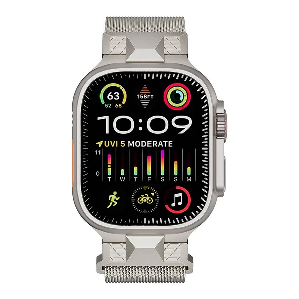 Apple Watch Ultra 49mm  KRD-107 Metal Hasır Kordon ürün görseli 1