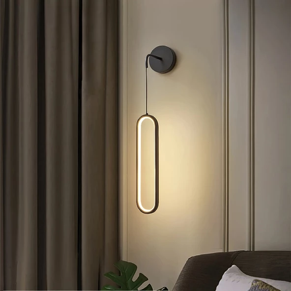 Mavrovo / Led Aplik / Elips / 80 cm / Antrasit Gövde / 3 Renk Işık / 3 Yıl Garanti ürün görseli 1