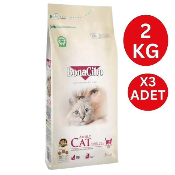 Bonacibo Adult Cat Tavuklu Yetişkin Kedi Maması 6 Kg ürün görseli 1