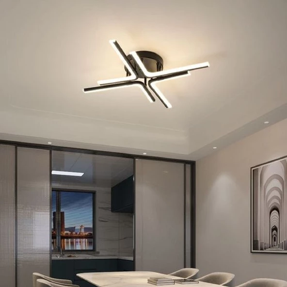 İkizce / Plafonyer Avize / 60 cm / Antrasit Gövde / 3 Renk Işık / 3 Yıl Garanti ürün görseli 1