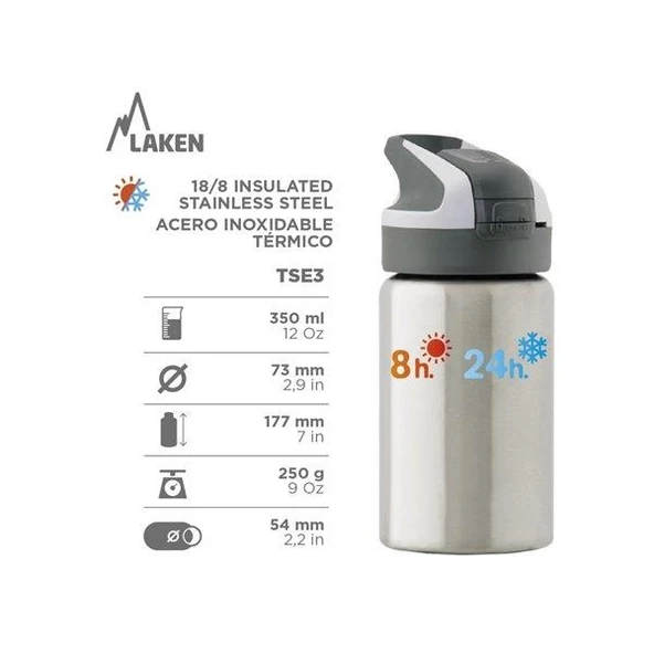 Laken 18/8 P.Çelik Termos TERMICA A.INOX.0,35L LKTS3GM ürün görseli 1