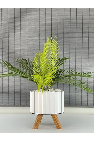 KULVARAVM Yapay Çiçek Palmiye Areka Yapay Bitki Salon Çiçeği 9 Yaprak 50cm Saksı Dahil Değildir ürün görseli 1