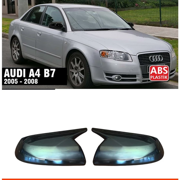 AUDİ A4  2005-2008 UYUMLUPARLAK SİYAH BOYALI BATMAN AYNA KAPAĞI ürün görseli 1