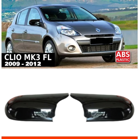 RENAULT CLİO 3 HB 2009-2012 UYUMLU PARLAK SİYAH BATMAN AYNA KAPAĞI ürün görseli 1
