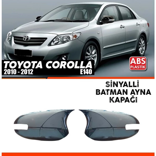 TOYOTA COROLLA 2010-2012 UYUMLU PARLAK SİYAH BATMAN AYNA KAPAĞI ürün görseli 1