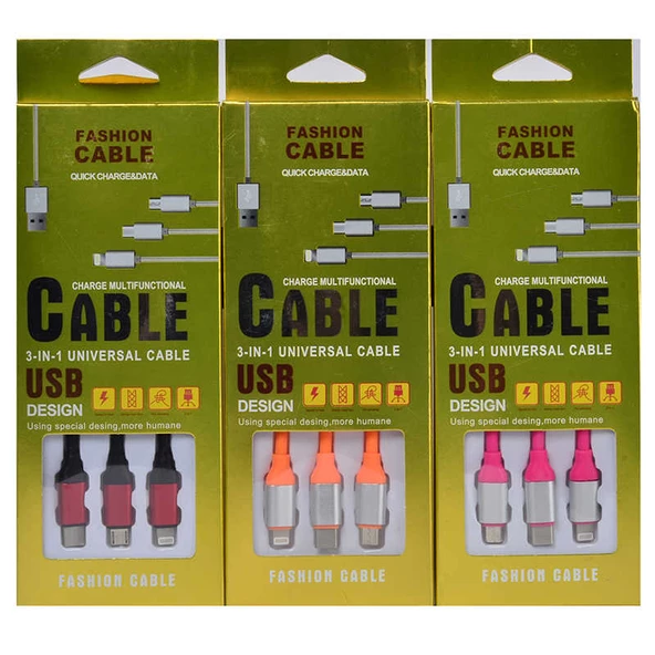 Suffie MTL 3 in 1 Usb Kablo - Resim 6