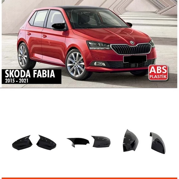 SKODA FABİA 2015-2021 UYUMLU PARLAK SİYAH BOYALI BATMAN AYNA KAPAĞI ürün görseli 1