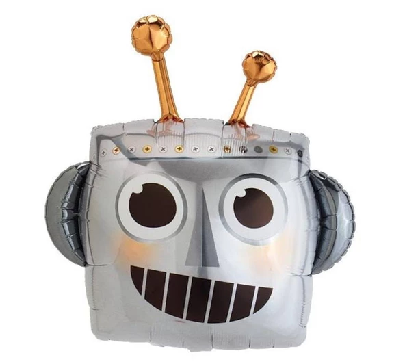 Robot Kafa Folyo Balon 66x60 cm ürün görseli 1