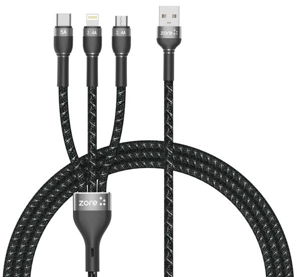 Shira Serisi 3 in 1 USB Kablo 150cm ürün görseli 1