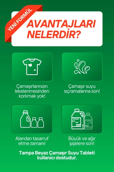 Konsantre Çamaşır Suyu Tableti 160gr (8 adet) - Resim 4