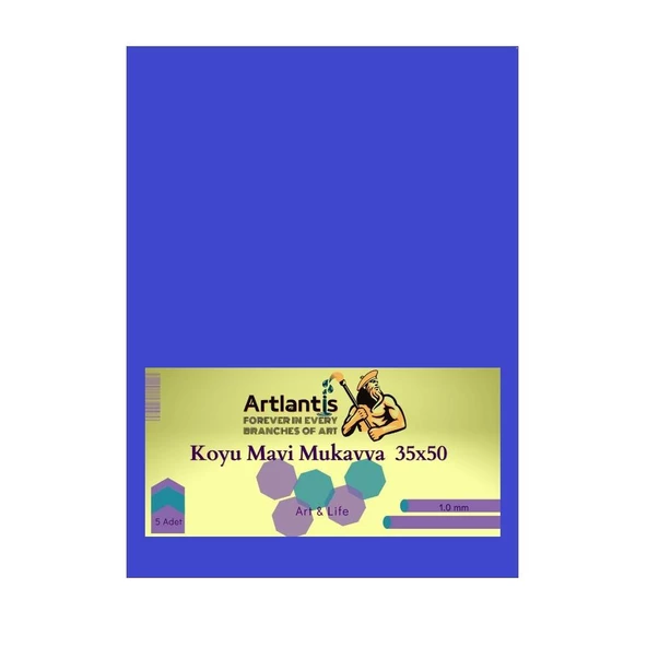 Koyu Mavi Renkli Mukavva 35x50 5 Adet Artlantis Renkli Mukavva 5 Adet ürün görseli 1