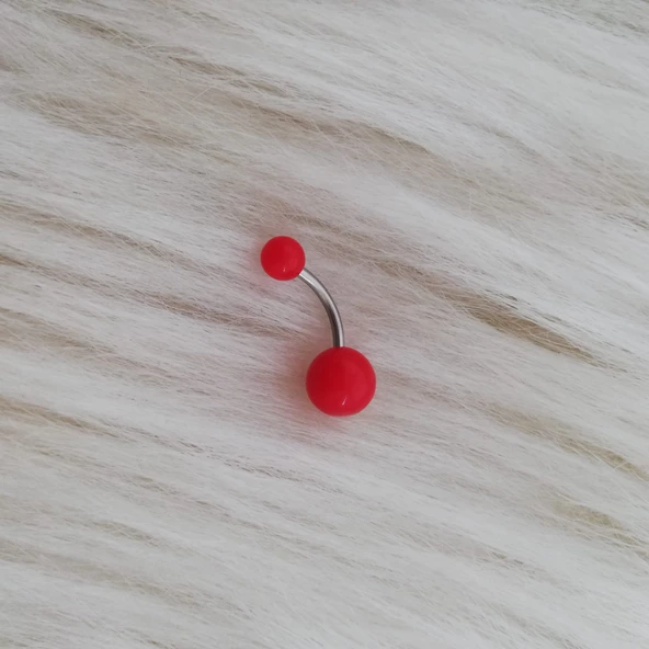 Mat Kırmızı Göbek Piercingi ürün görseli 1