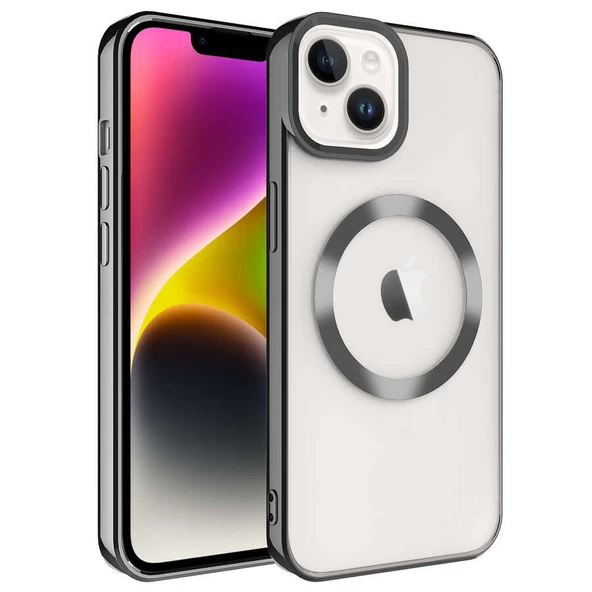 iPhone 14 Plus Kılıf Magsafe Wireless Şarj Özellikli Setro Silikon - Resim 7