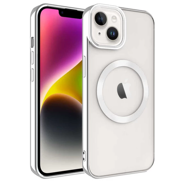iPhone 14 Plus Kılıf Magsafe Wireless Şarj Özellikli Setro Silikon - Resim 5