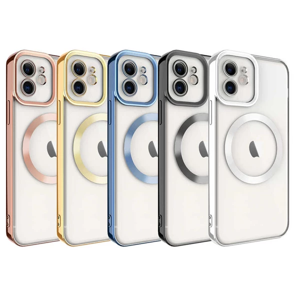 iPhone 11 Kılıf Magsafe Wireless Şarj Özellikli Setro Silikon - Resim 2