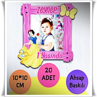 Bebek Çocuk Doğum Günü Resimli Ahşap Magnet 20 Adet a11 ürün görseli 1