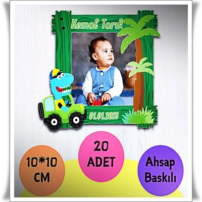 Bebek Çocuk Doğum Günü Resimli Ahşap Magnet 20 Adet a12 ürün görseli 1