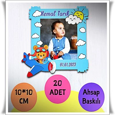 Bebek Çocuk Doğum Günü Resimli Ahşap Magnet 20 Adet a10 ürün görseli 1