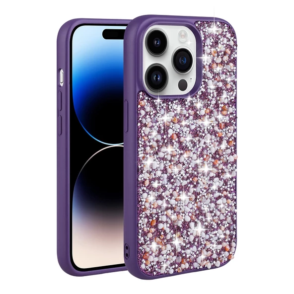 iPhone 14 Pro Kılıf Parlak Taşlı Tasarım  Linea Kapak kılıf ürün görseli 1
