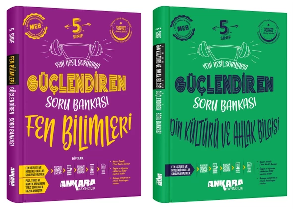 Ankara 2025 5. Sınıf Fen Bilimleri + Din Kültürü Güçlendiren Soru Bankası Seti 2 Kitap Güncel Müfredat ürün görseli 1