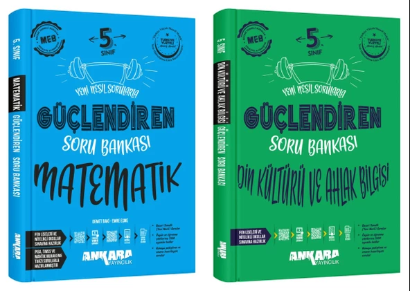Ankara 2025 5. Sınıf Matematik + Din Kültürü Güçlendiren Soru Bankası Seti 2 Kitap Güncel Müfredat ürün görseli 1