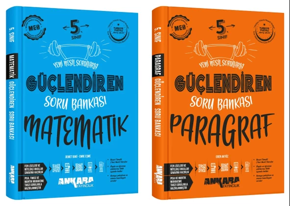 Ankara 2025 5. Sınıf Matematik + Paragraf Güçlendiren Soru Bankası Seti 2 Kitap Güncel Müfredat ürün görseli 1