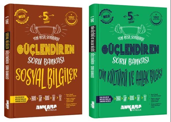 Ankara 2025 5. Sınıf Sosyal + Din Kültürü Güçlendiren Soru Bankası Seti 2 Kitap Güncel Müfredat ürün görseli 1