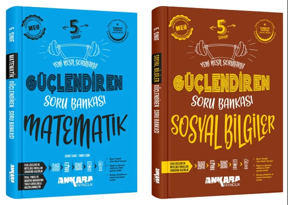Ankara 2025 5. Sınıf Matematik + Sosyal Bilgiler Güçlendiren Soru Bankası Seti 2 Kitap Güncel Müfredat ürün görseli 1