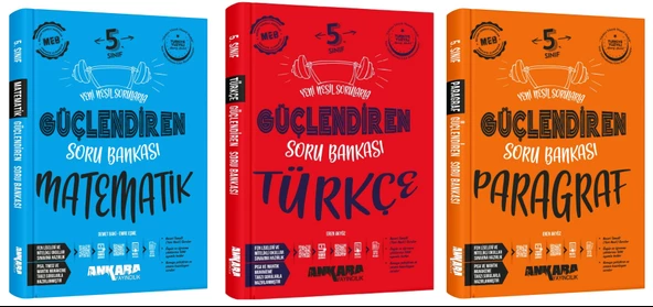 Ankara 2025 5. Sınıf Matematik + Türkçe + Paragraf Güçlendiren Soru Bankası Seti 3 Kitap Güncel Müfredat ürün görseli 1