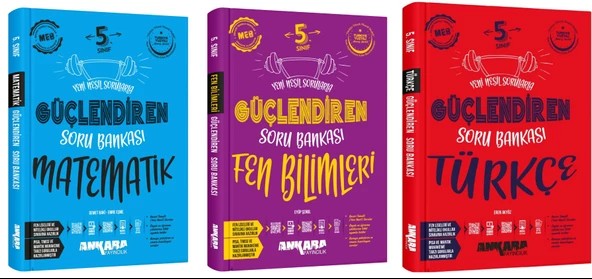 Ankara 2025 5. Sınıf Matematik + Fen Bilimleri + Türkçe Güçlendiren Soru Bankası Seti 3 Kitap Güncel Müfredat ürün görseli 1