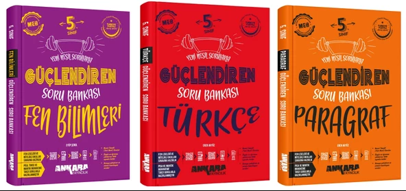 Ankara 2025 5. Sınıf Fen Bilimleri + Türkçe + Paragraf Güçlendiren Soru Bankası Seti 3 Kitap Güncel Müfredat ürün görseli 1