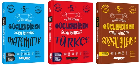 Ankara 2025 5. Sınıf Matematik + Türkçe + Sosyal Bilgiler Güçlendiren Soru Bankası Seti 3 Kitap Güncel Müfredat ürün görseli 1