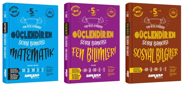 Ankara 2025 5. Sınıf Matematik + Fen Bilimleri + Sosyal Güçlendiren Soru Bankası Seti 3 Kitap Güncel Müfredat ürün görseli 1