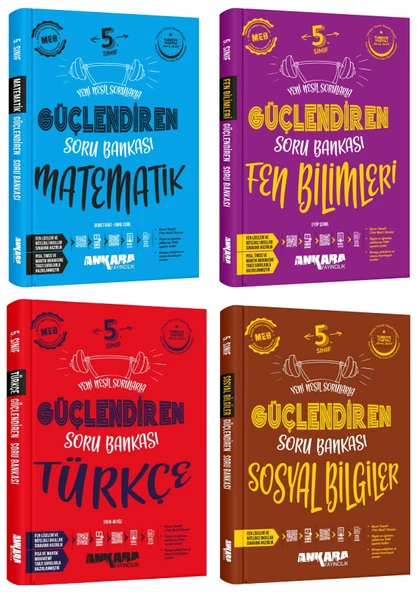 Ankara 2025 5. Sınıf Matematik + Fen Bilgisi + Türkçe + Sosyal Bilgiler Güçlendiren Soru Seti 4 Kitap Güncel Müfredat ürün görseli 1