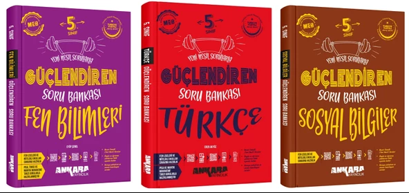 Ankara 2025 5. Sınıf Fen Bilimleri + Türkçe + Sosyal Bilgiler Güçlendiren Soru Bankası Seti 3 Kitap Güncel Müfredat ürün görseli 1