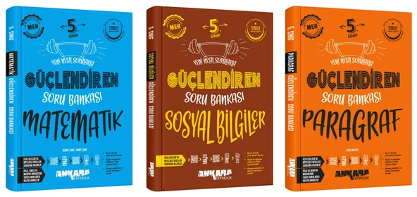 Ankara 2025 5. Sınıf Matematik + Sosyal Bilgiler + Paragraf Güçlendiren Soru Bankası Seti 3 Kitap Güncel Müfredat ürün görseli 1