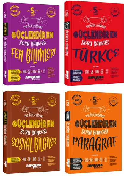 Ankara 2025 5. Sınıf Fen Bilimleri + Türkçe + Sosyal + Paragraf Güçlendiren Soru Seti 4 Kitap Güncel Müfredat ürün görseli 1