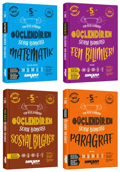 Ankara 2025 5. Sınıf Matematik + Fen Bilgisi + Sosyal + Paragraf Güçlendiren Soru Seti 4 Kitap Güncel Müfredat ürün görseli 1