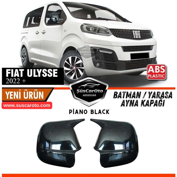 Fiat Ulysse 2022 Sonrası Uyumlu Batman Yarasa Ayna Kapağı Piano Black ABS Plastik Sağ Sol Takım ürün görseli 1