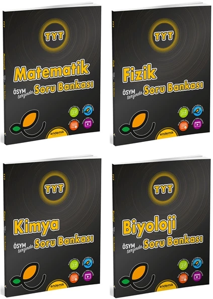 Endemik 2025 Tyt Matematik + Fizik + Kimya + Biyoloji Soru Kitabı Seti 4 Kitap ürün görseli 1