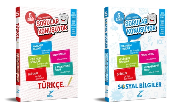 Pruva Akademi 2025 5. Sınıf Türkçe + Sosyal Bilgiler Sorular Konuşuyor Seti 2 Kitap Güncel Müfredat ürün görseli 1
