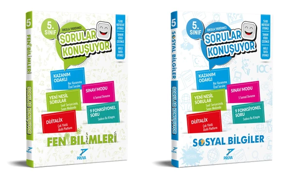 Pruva Akademi 2025 5. Sınıf Fen Bilimleri + Sosyal Bilgiler Sorular Konuşuyor Seti 2 Kitap Güncel Müfredat ürün görseli 1