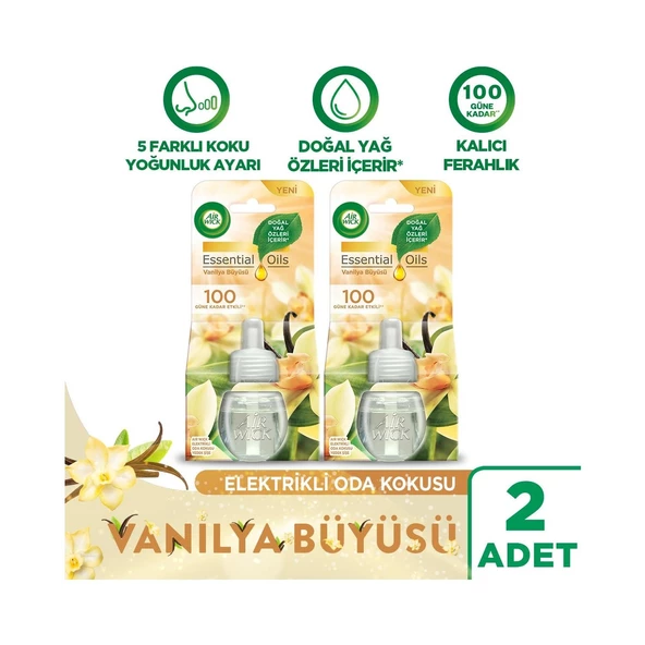 Air Wick Air Wick Elektrikli Oda Kokusu Yedek Şişe Vanilya Büyüsü - Esansiyel Yağlar Içerir x 2 Adet ürün görseli 1