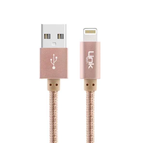 LinkTech K544 Safe Lightning USB Örgü Metal Data/Şarj Kablosu 30cm - Resim 2